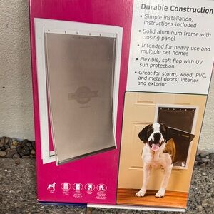PetSafe Freedom Aluminum Pet Door - Silver and Pink